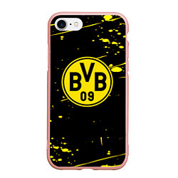 Чехол iPhone 7/8 матовый Borussia yellow splash, цвет: 3D-светло-розовый