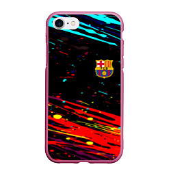 Чехол iPhone 7/8 матовый Barcelona краски, цвет: 3D-малиновый