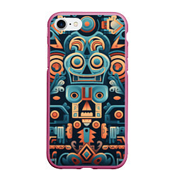Чехол iPhone 7/8 матовый Симметричный абстрактный паттерн в ацтекском стиле