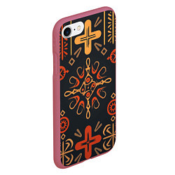 Чехол iPhone 7/8 матовый Орнамент в славянском стиле, цвет: 3D-малиновый — фото 2