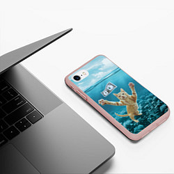 Чехол iPhone 7/8 матовый Nirvana Cat, цвет: 3D-светло-розовый — фото 2