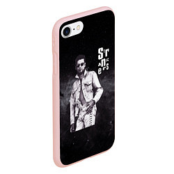 Чехол iPhone 7/8 матовый Depeche Mode - Dave Gahan strangers pistol, цвет: 3D-светло-розовый — фото 2