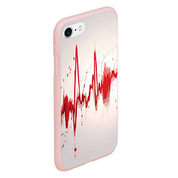 Чехол iPhone 7/8 матовый Сердечный ритм, цвет: 3D-светло-розовый — фото 2