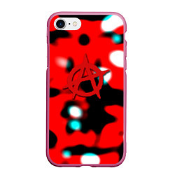 Чехол iPhone 7/8 матовый Анархия красные краски, цвет: 3D-малиновый