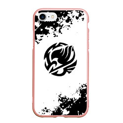 Чехол iPhone 7/8 матовый Fairy Tail краски черные, цвет: 3D-светло-розовый