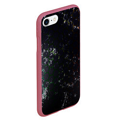Чехол iPhone 7/8 матовый Черные узоры, цвет: 3D-малиновый — фото 2