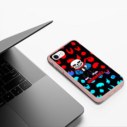 Чехол iPhone 7/8 матовый Undertale роглайк, цвет: 3D-светло-розовый — фото 2