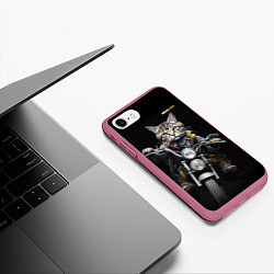 Чехол iPhone 7/8 матовый Мотокот, цвет: 3D-малиновый — фото 2