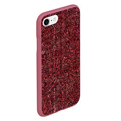 Чехол iPhone 7/8 матовый Чёрные и красные мазки, цвет: 3D-малиновый — фото 2