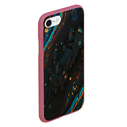 Чехол iPhone 7/8 матовый Разводы на нефтяной луже, цвет: 3D-малиновый — фото 2