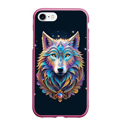 Чехол iPhone 7/8 матовый Звездный волк из далекой галактики, цвет: 3D-малиновый