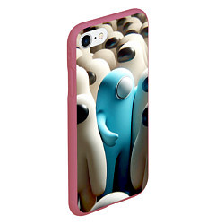 Чехол iPhone 7/8 матовый Among us - ai art - video game, цвет: 3D-малиновый — фото 2