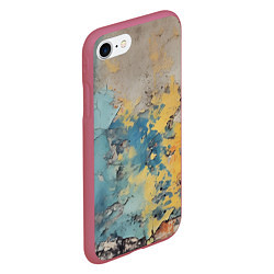 Чехол iPhone 7/8 матовый Гранжевая стена с краской, цвет: 3D-малиновый — фото 2