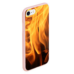 Чехол iPhone 7/8 матовый Языки пламень, цвет: 3D-светло-розовый — фото 2