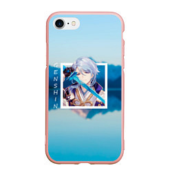 Чехол iPhone 7/8 матовый Камисато Аято, цвет: 3D-светло-розовый