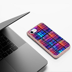 Чехол iPhone 7/8 матовый Неоновый паттерн, цвет: 3D-светло-розовый — фото 2