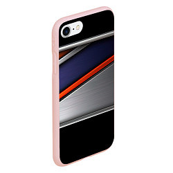 Чехол iPhone 7/8 матовый Blue black red, цвет: 3D-светло-розовый — фото 2