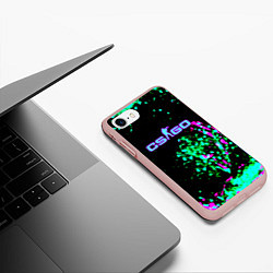 Чехол iPhone 7/8 матовый Counter strike neon skin, цвет: 3D-светло-розовый — фото 2