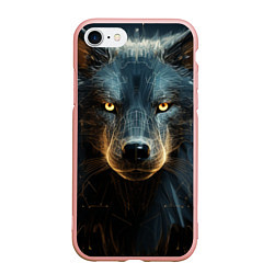 Чехол iPhone 7/8 матовый Волк арт-портрет, цвет: 3D-светло-розовый