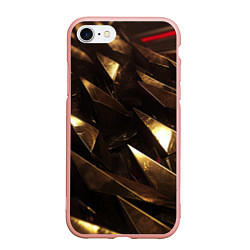 Чехол iPhone 7/8 матовый Золотые камни абстракт, цвет: 3D-светло-розовый