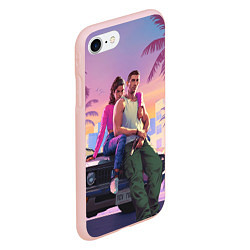 Чехол iPhone 7/8 матовый Jason & Lucia - GTA 6 official art, цвет: 3D-светло-розовый — фото 2