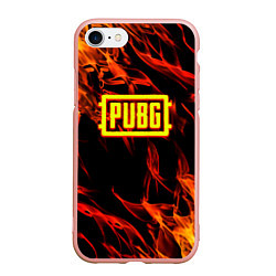 Чехол iPhone 7/8 матовый Battlegrounds flame, цвет: 3D-светло-розовый