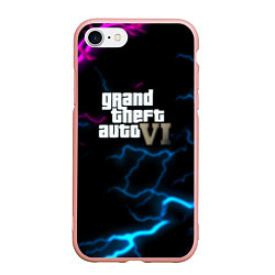 Чехол iPhone 7/8 матовый Grand theft auto storm, цвет: 3D-светло-розовый