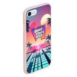 Чехол iPhone 7/8 матовый Gta 6 retro style, цвет: 3D-светло-розовый — фото 2