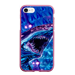 Чехол iPhone 7/8 матовый Фиолетовая акула, цвет: 3D-малиновый