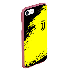 Чехол iPhone 7/8 матовый Juventus спортивные краски, цвет: 3D-малиновый — фото 2