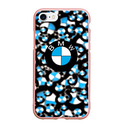 Чехол iPhone 7/8 матовый BMW sportlogo, цвет: 3D-светло-розовый