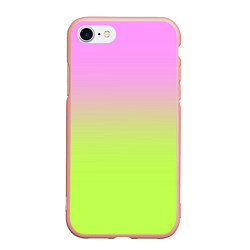 Чехол iPhone 7/8 матовый Розовый и ярко-зеленый градиент, цвет: 3D-светло-розовый