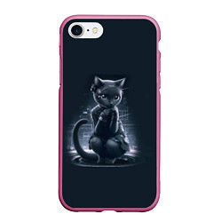 Чехол iPhone 7/8 матовый Sweet cat - cyberpunk, цвет: 3D-малиновый