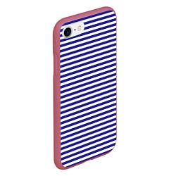 Чехол iPhone 7/8 матовый Тельняшка моряка, цвет: 3D-малиновый — фото 2