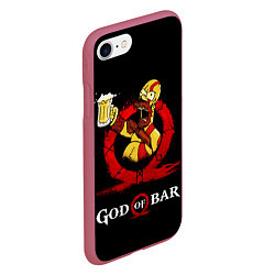 Чехол iPhone 7/8 матовый Бог бара, цвет: 3D-малиновый — фото 2