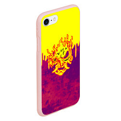 Чехол iPhone 7/8 матовый Cyberpunk огненное лого самурая, цвет: 3D-светло-розовый — фото 2