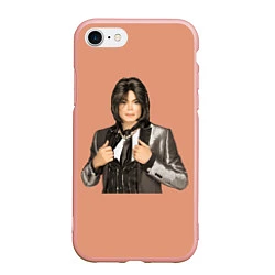 Чехол iPhone 7/8 матовый Michael Jackson MJ, цвет: 3D-светло-розовый
