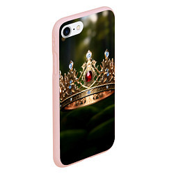 Чехол iPhone 7/8 матовый Королевская корона узорная, цвет: 3D-светло-розовый — фото 2