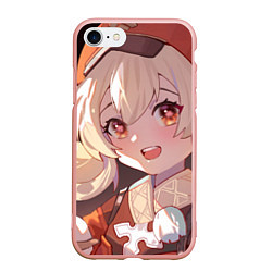 Чехол iPhone 7/8 матовый Genshin Impact Klee cute happy, цвет: 3D-светло-розовый