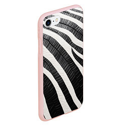 Чехол iPhone 7/8 матовый Зебровые полоски на текстуре, цвет: 3D-светло-розовый — фото 2