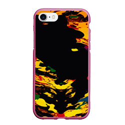 Чехол iPhone 7/8 матовый Черная абстрактная дыра, цвет: 3D-малиновый