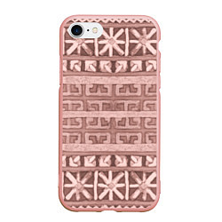 Чехол iPhone 7/8 матовый Я русский я иду до конца со славянским орнаментом, цвет: 3D-светло-розовый