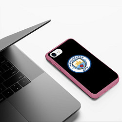 Чехол iPhone 7/8 матовый Манчестер Сити fc, цвет: 3D-малиновый — фото 2