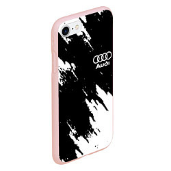 Чехол iPhone 7/8 матовый Audi краски белые, цвет: 3D-светло-розовый — фото 2