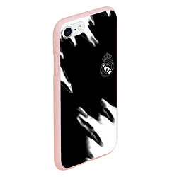 Чехол iPhone 7/8 матовый Real madrid белые краски текстура, цвет: 3D-светло-розовый — фото 2