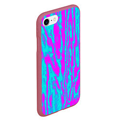Чехол iPhone 7/8 матовый Абстрактные полосы неоновый, цвет: 3D-малиновый — фото 2