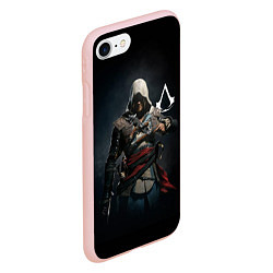 Чехол iPhone 7/8 матовый Эдвард Кенуей Assassins black flag, цвет: 3D-светло-розовый — фото 2
