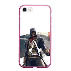 Чехол iPhone 7/8 матовый Французская революция Assassins, цвет: 3D-малиновый