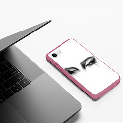 Чехол iPhone 7/8 матовый Бтс чимин арт, цвет: 3D-малиновый — фото 2