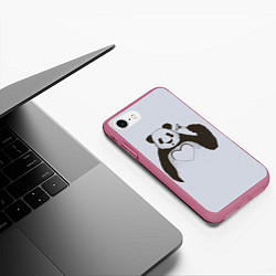 Чехол iPhone 7/8 матовый Panda love art, цвет: 3D-малиновый — фото 2